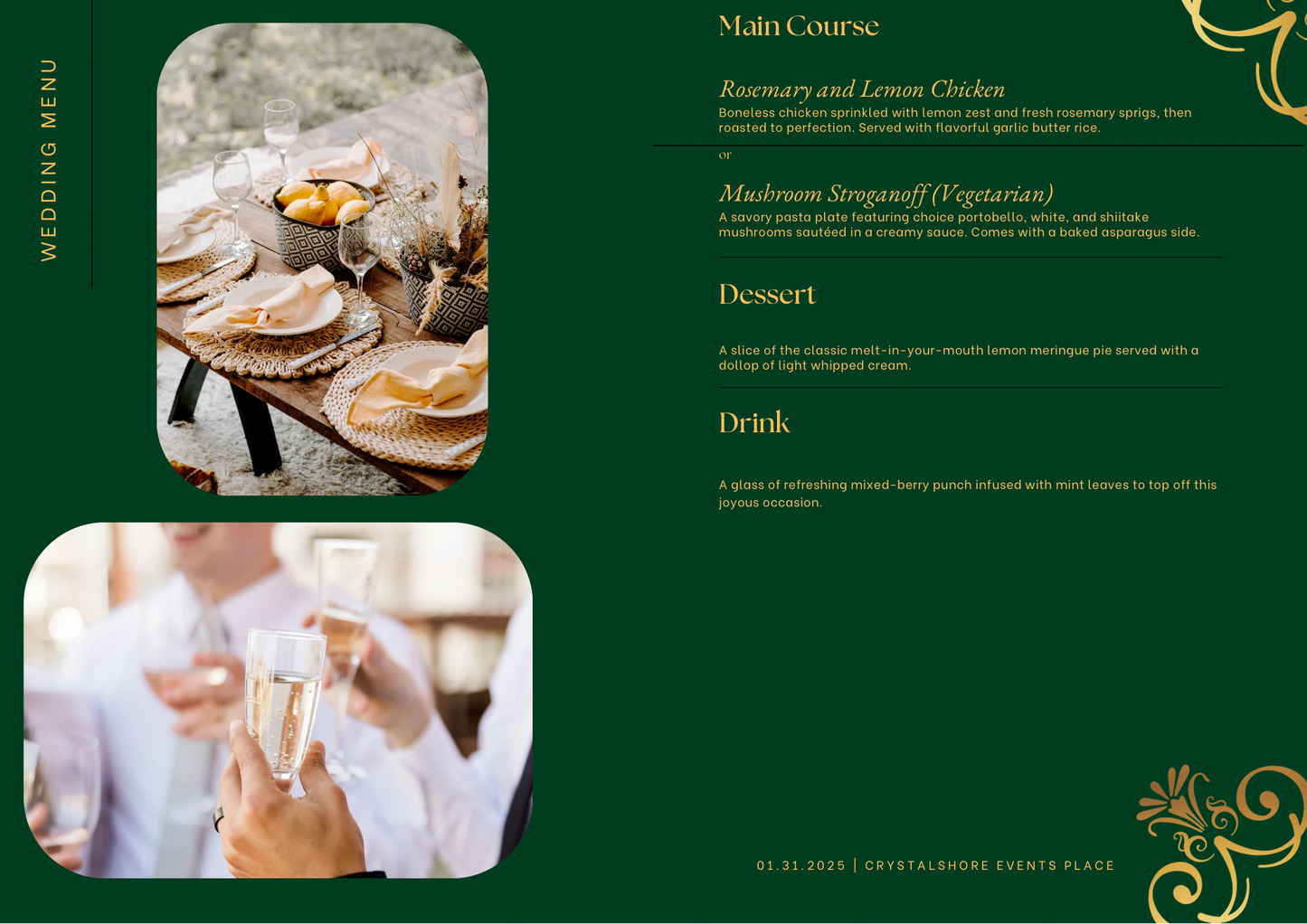Wedding Menu Cards